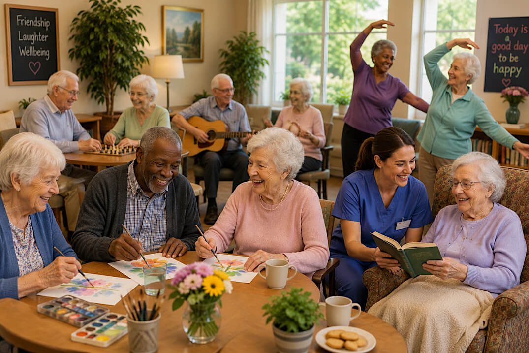 A care home team reviewing solar performance in Manchester